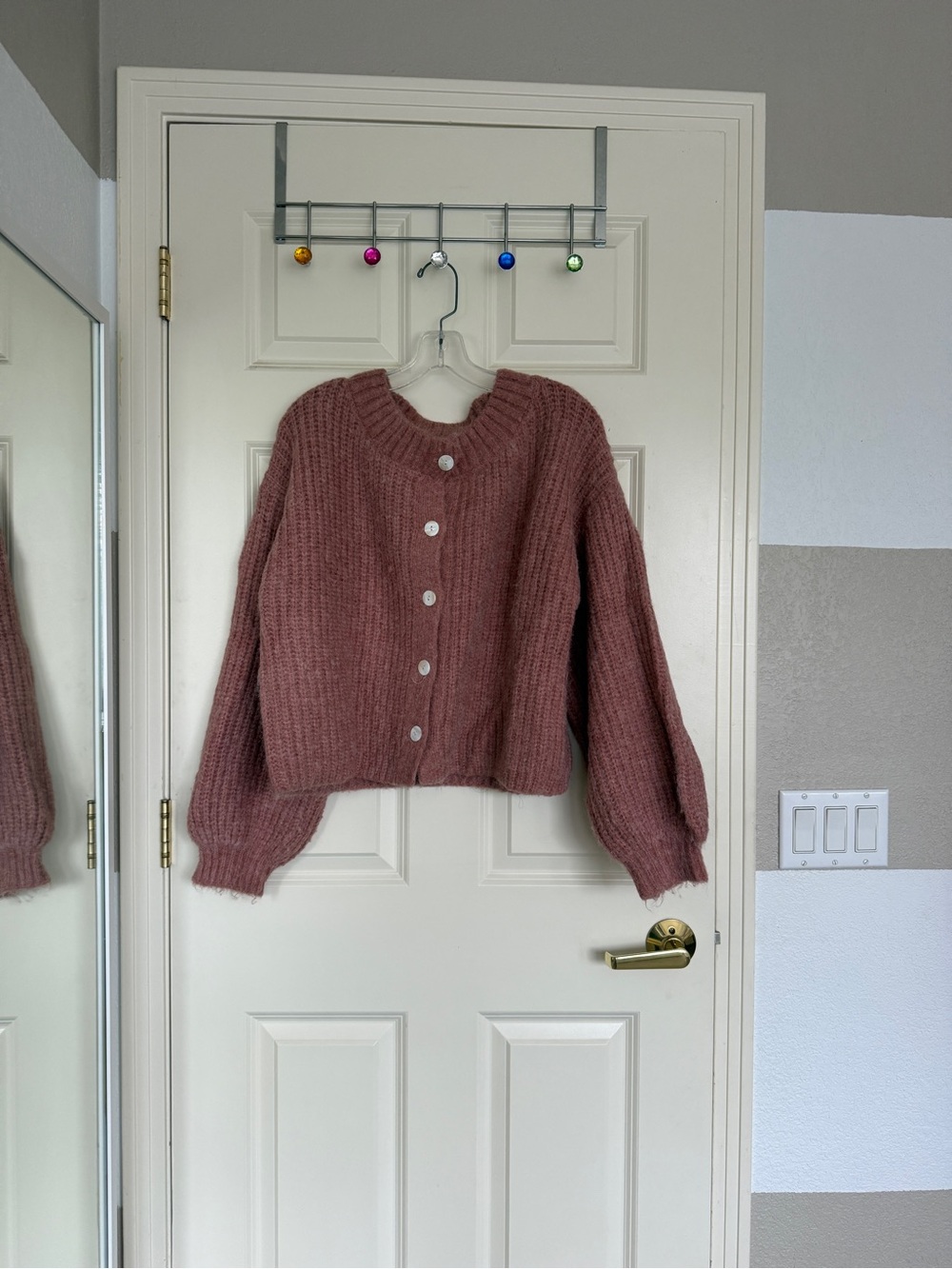 Lulu's Dusty Rose Chunky Knit Button-Front Cardigan